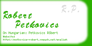 robert petkovics business card